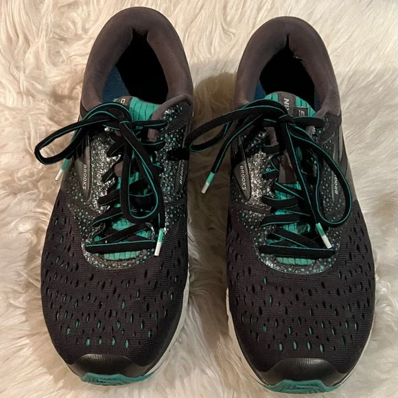 Brooks Womens Glycerin 16 1202781D081 Lace Up Black Running Shoes Size 10D - Picture 2 of 9